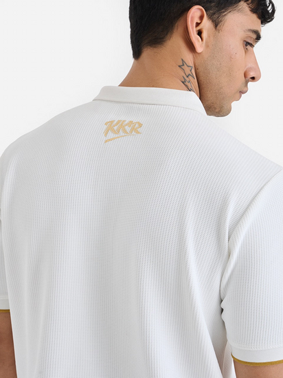 KKR White Travel Polo - Cricket Uniforms