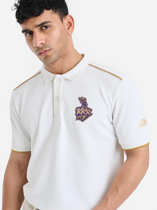 KKR White Travel Polo - Cricket Uniforms
