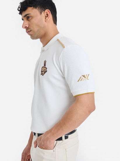 KKR White Travel Polo - Cricket Uniforms